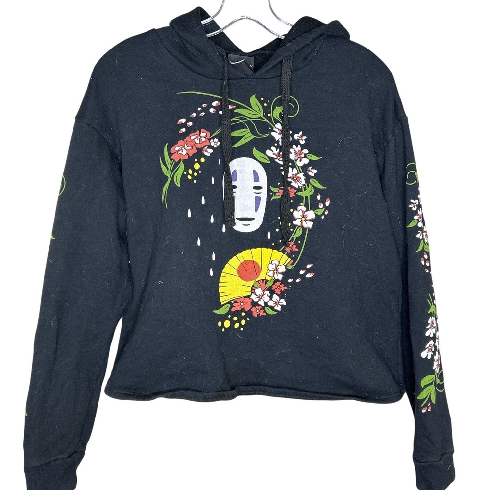Studio‎ Ghibli LARGE cropped Spirited Away by Her Universe No Face Black Hoodie